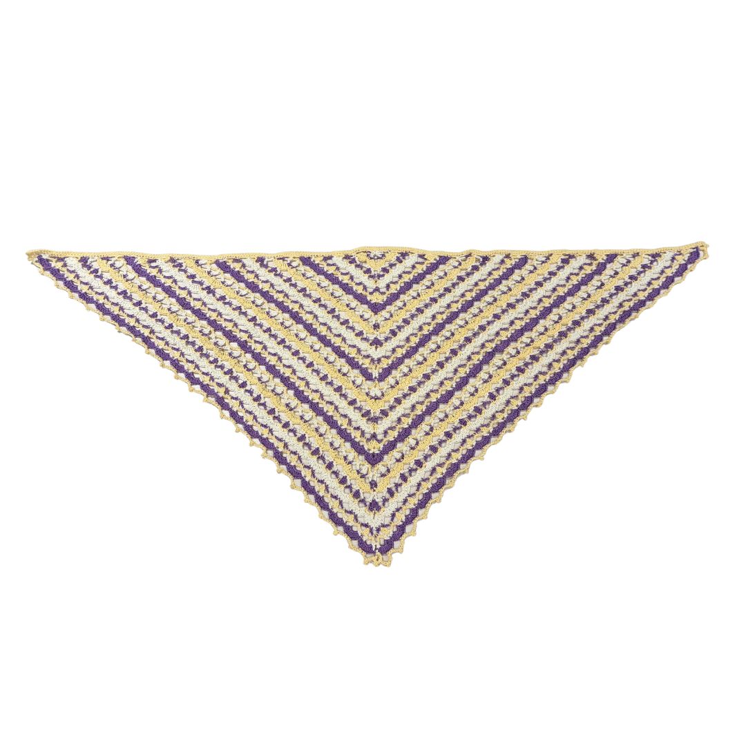 【Keitoキット】ケーブル5で編むかぎ針編みの三角ショール（クラシック） 