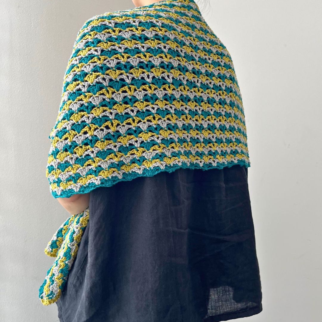 【Keitoキット】わたかみりりりの横編みショール（サンプルカラー）