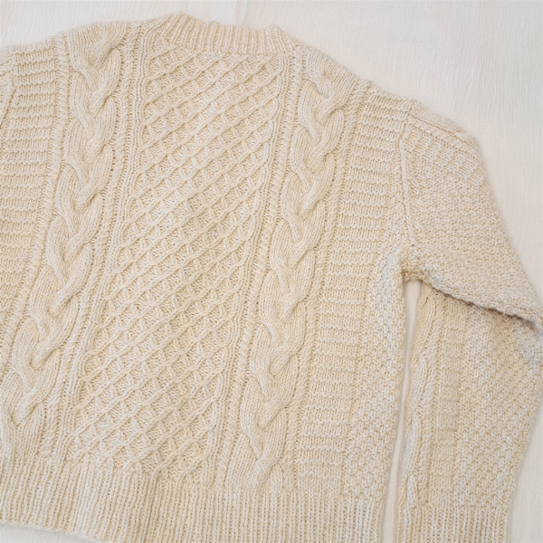 【Keitoキット】「カムバックのアランカーディガン」（07ブルー）