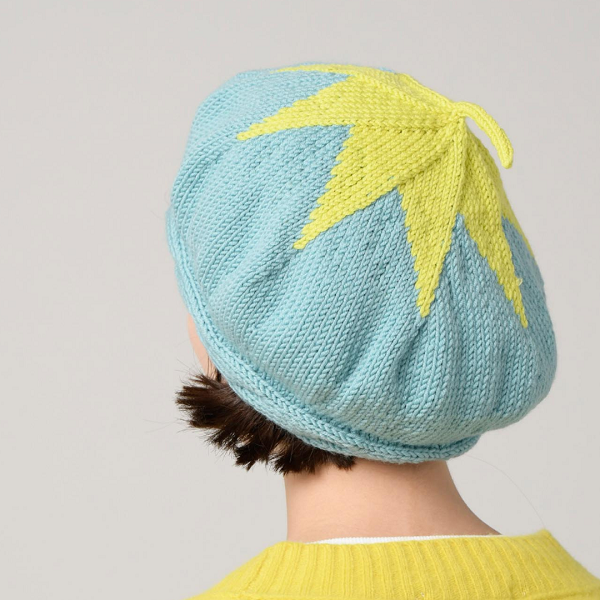 【糸セット】「毛糸だま2024秋」P.42スターベレー（灰味水色×黄）