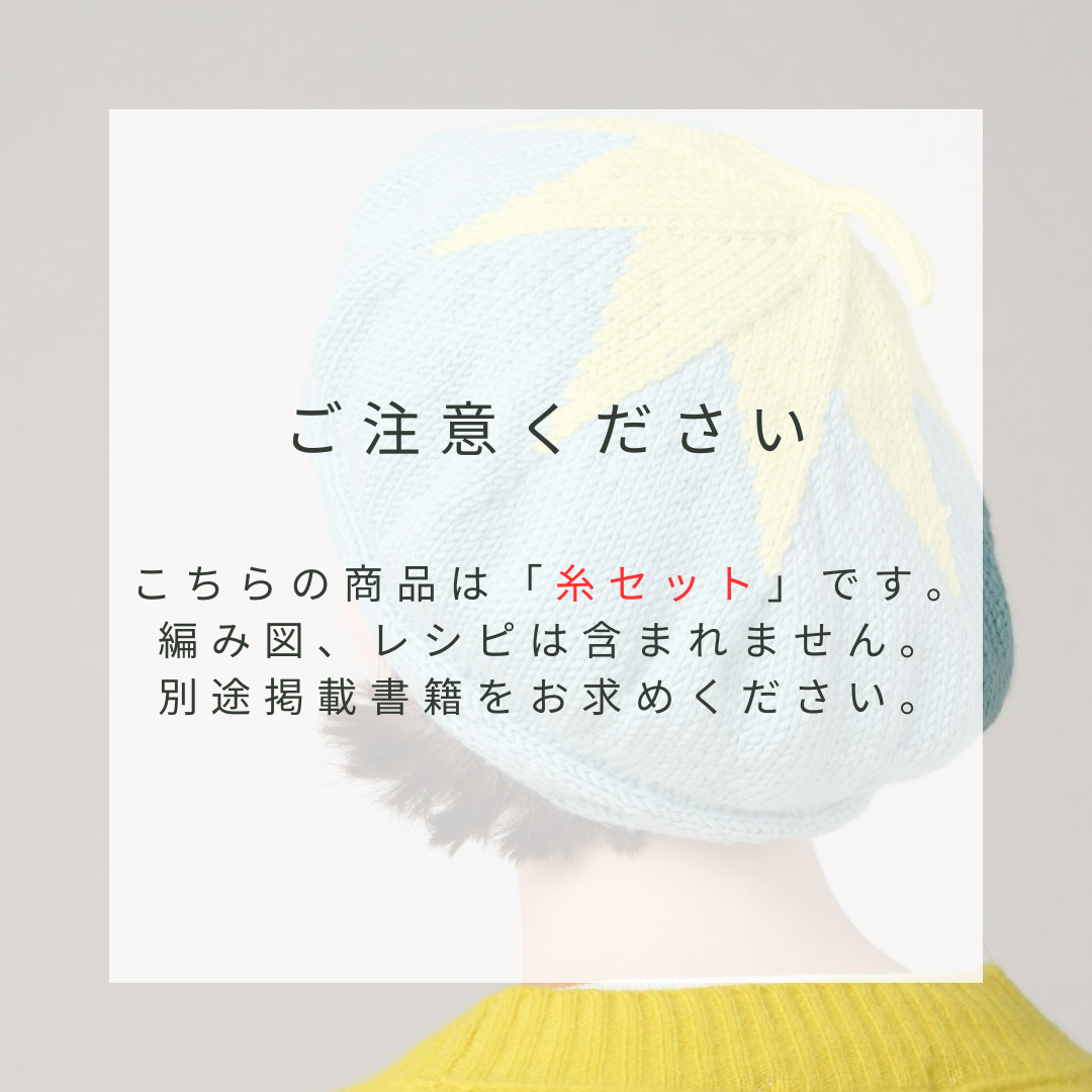 【糸セット】「毛糸だま2024秋」P.42スターベレー（灰味水色×黄）