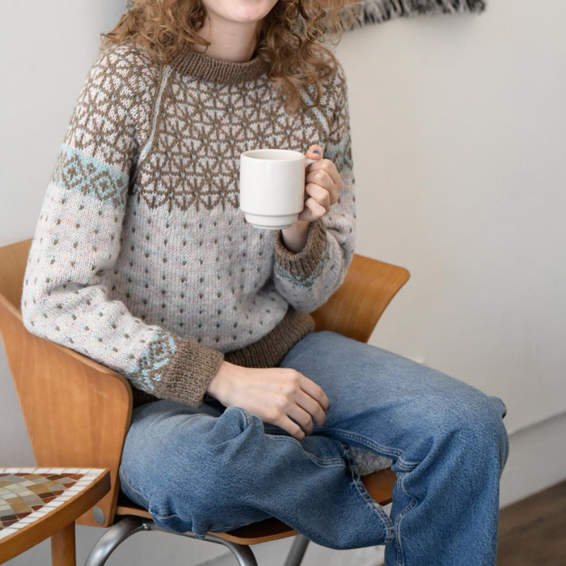 【糸セットLサイズ】「毛糸だま2025秋」P.16うるりのノルディックセーター（サンプルカラー）