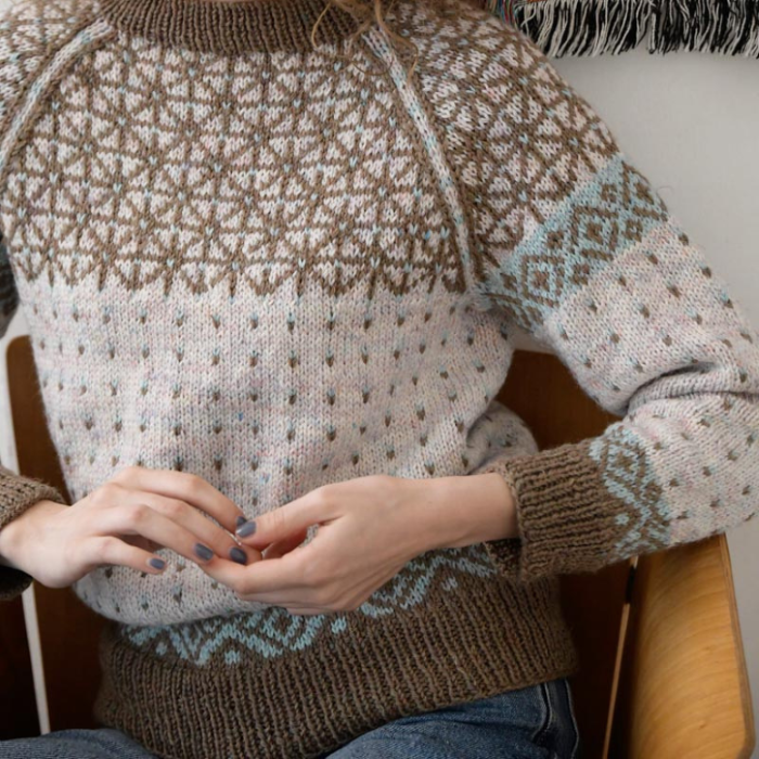 【糸セットLサイズ】「毛糸だま2025秋」P.16うるりのノルディックセーター（サンプルカラー）