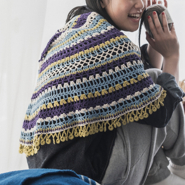 【糸セット】「Enjoy Keitoあみものダイアリー」 P.09 半円ストール