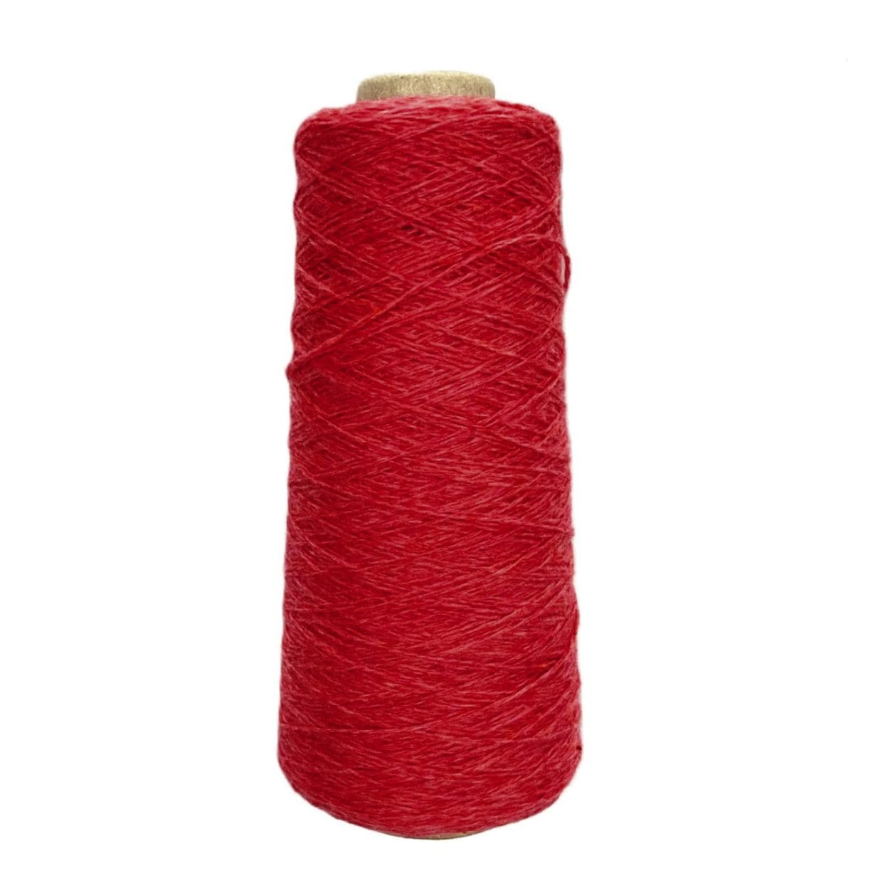 W914.ラムウール糸 双糸 赤 100gコーン