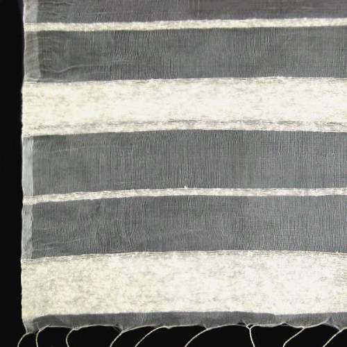 11.絹薄織りショール ローシルク 横縞　絹100%