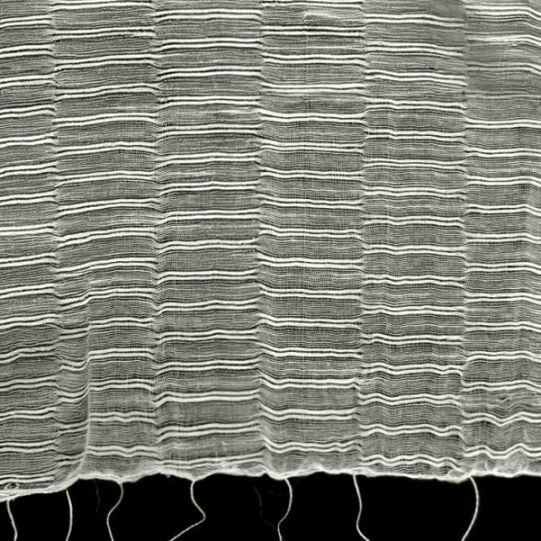 72.絹コットン縞ストール　35g　絹50%　コットン50%