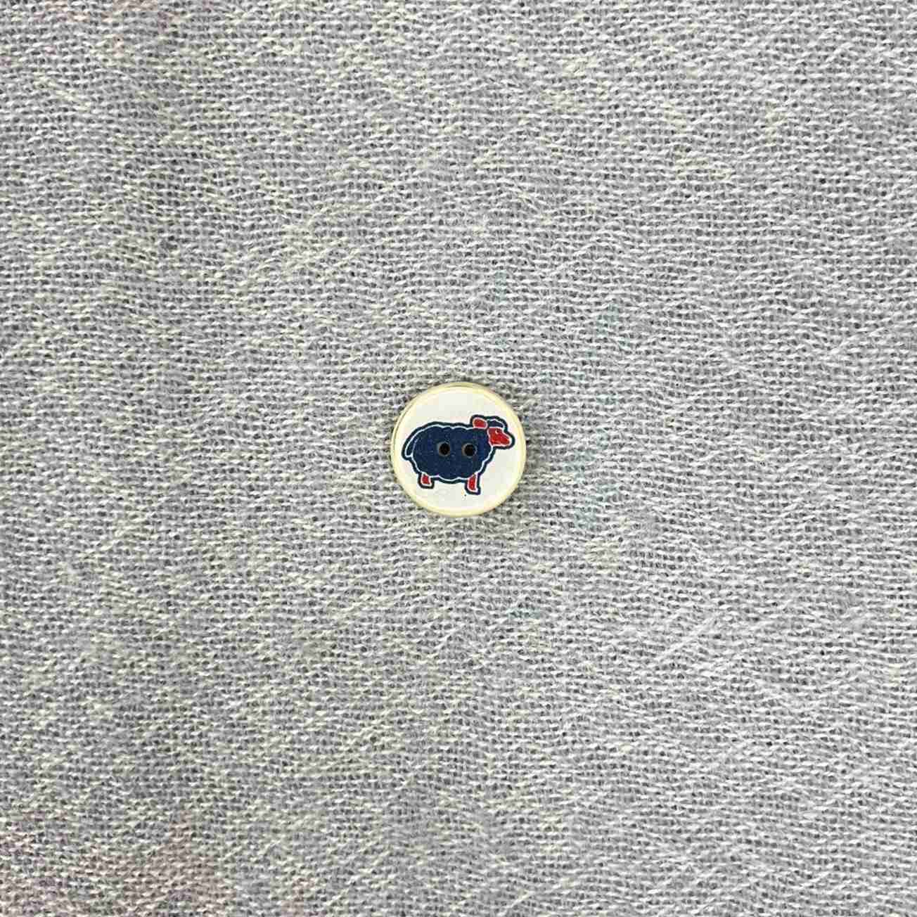 ドイツ製ボタンH14-B.ボタン 青羊15mm