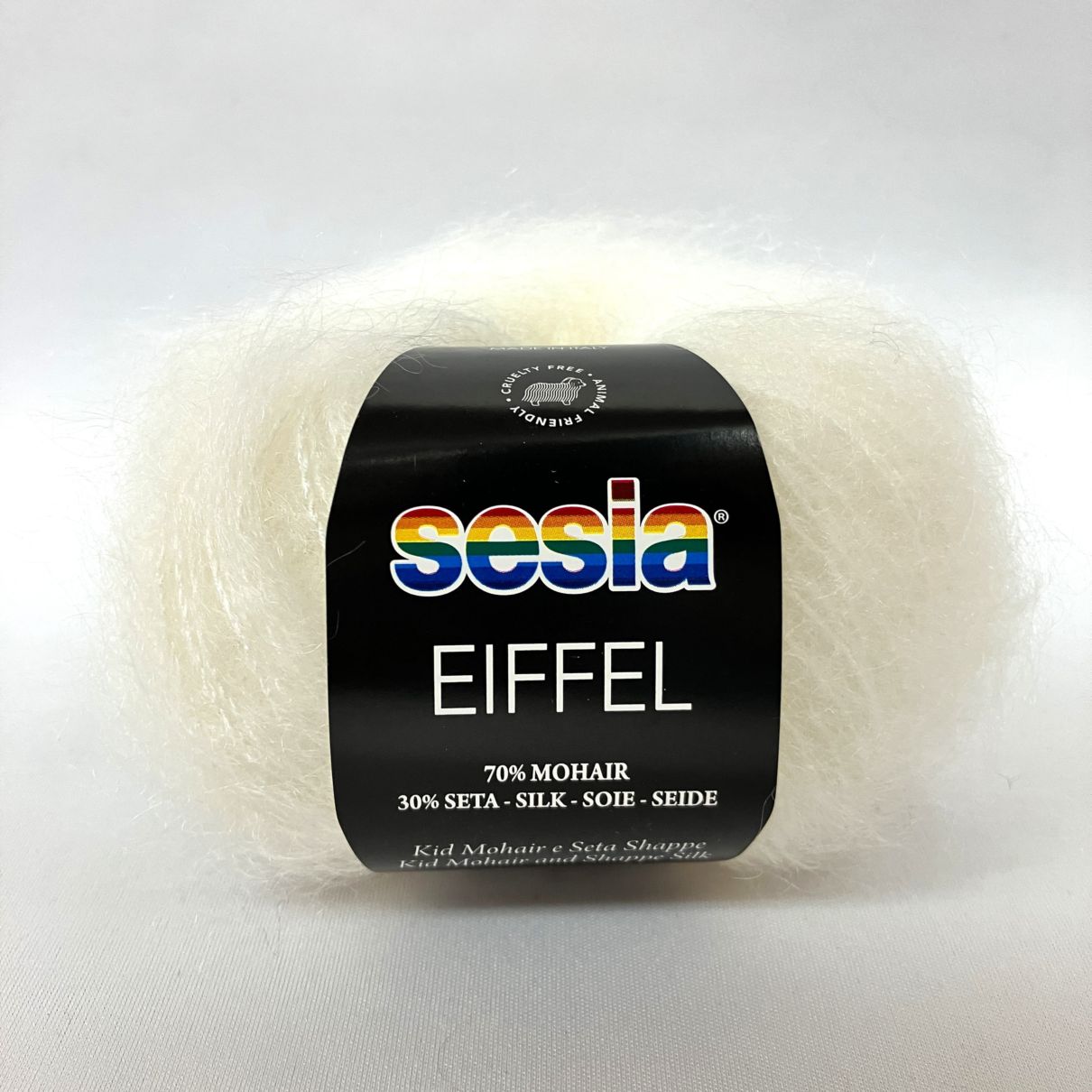 W910 EIFFEL(エッフェル) Sesia ホワイト 5151 モヘア70% シルク30% 75m/25g