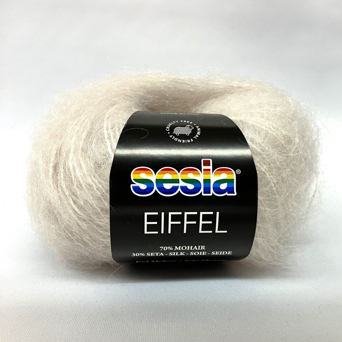 W910 EIFFEL(エッフェル) Sesia ボーンホワイト 1355  モヘア70% シルク30% 75m/25g 