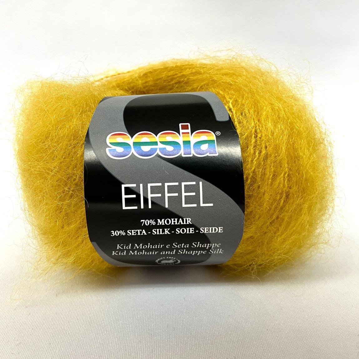 W910 EIFFEL(エッフェル) Sesia イエロー 4301 モヘア70% シルク30% 75m/25g