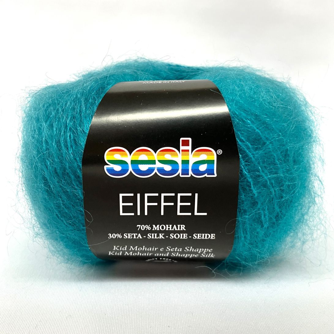 W910 EIFFEL(エッフェル) Sesia ブルーグリーン 3645 モヘア70% シルク30% 75m/25g