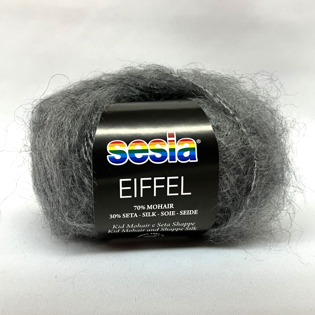 W910 EIFFEL(エッフェル) Sesia グレー 8923 モヘア70% シルク30% 75m/25g