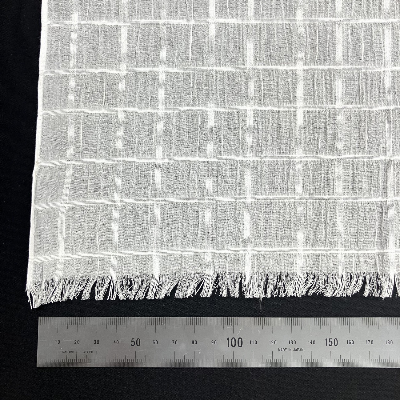 【SALE 20%off！】87.木綿シボ格子ストール　木綿100％