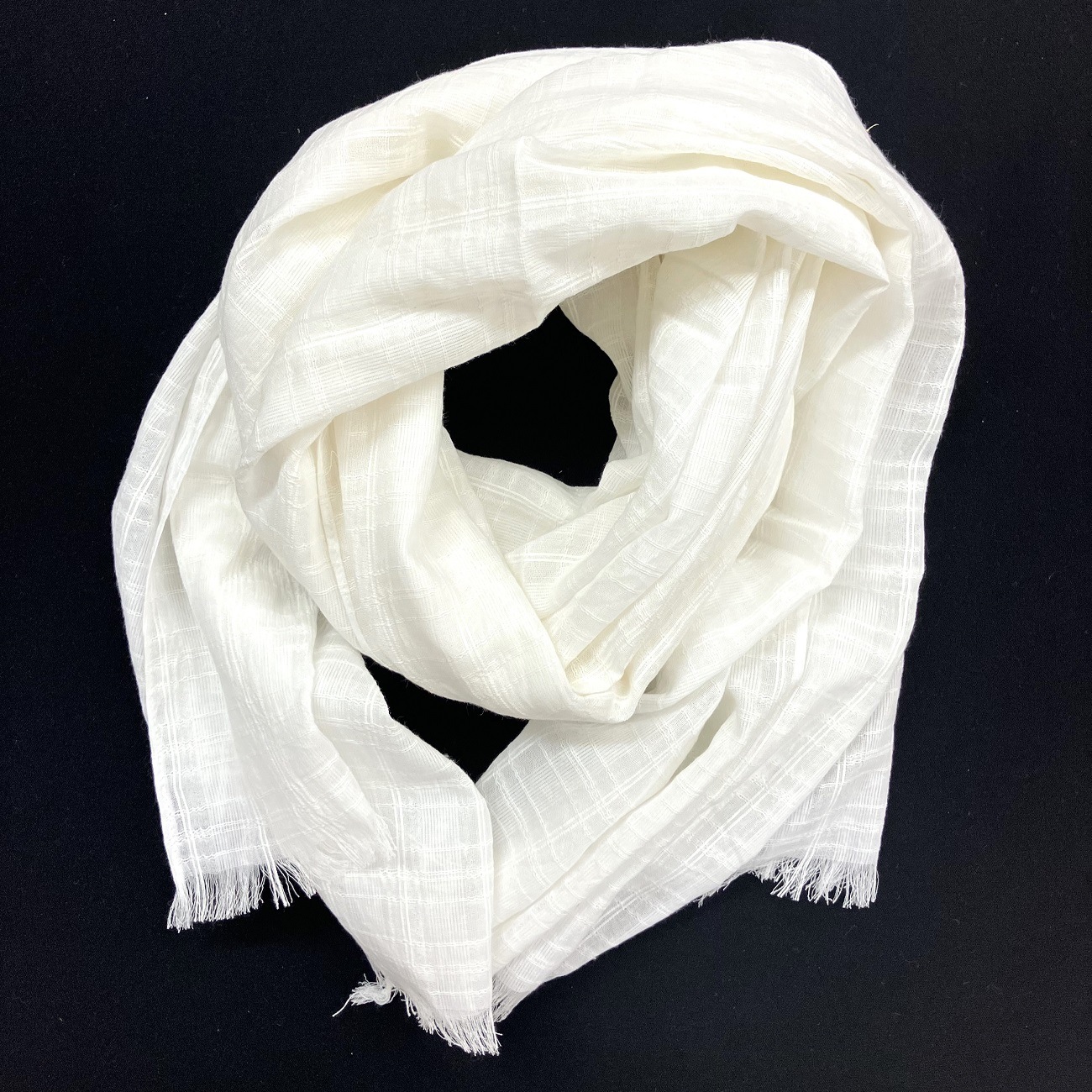 【SALE 20%off！】82.木綿チェックストール　木綿100％