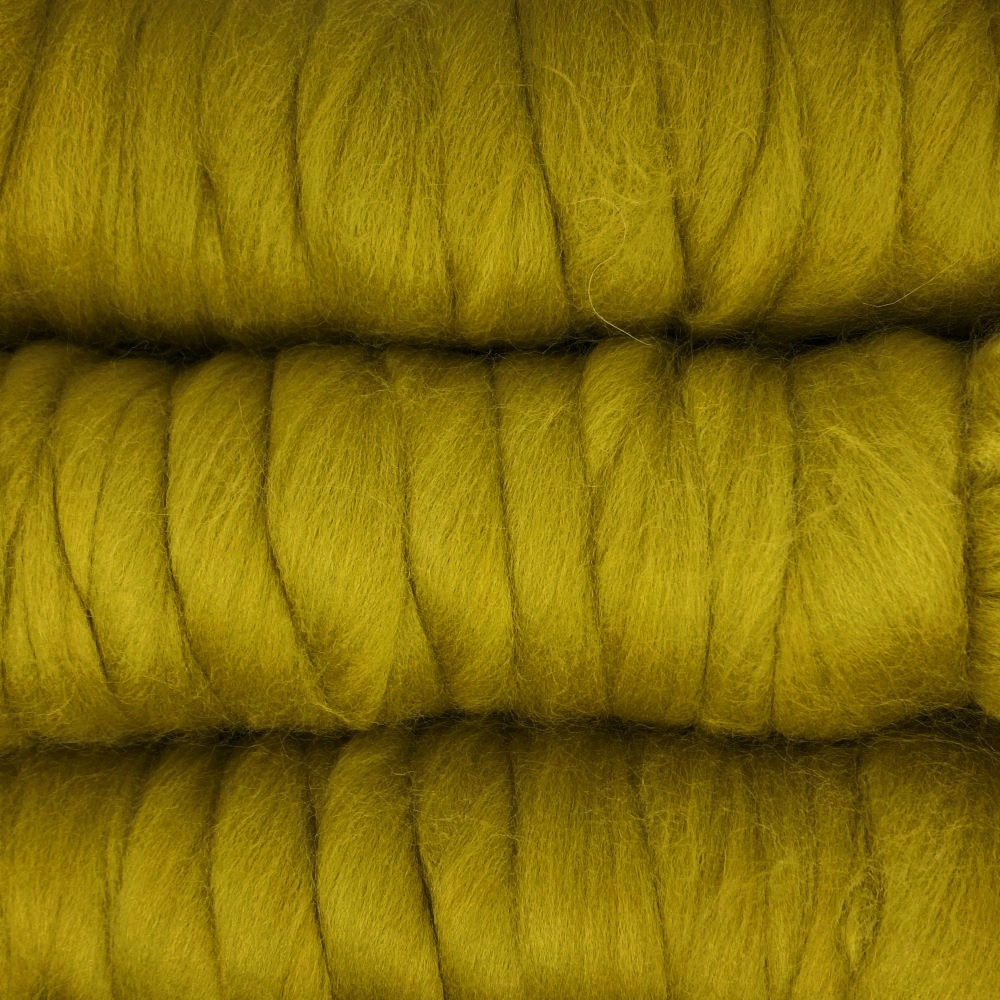 金の羊染めメリノウール 64's オリーブイエロー