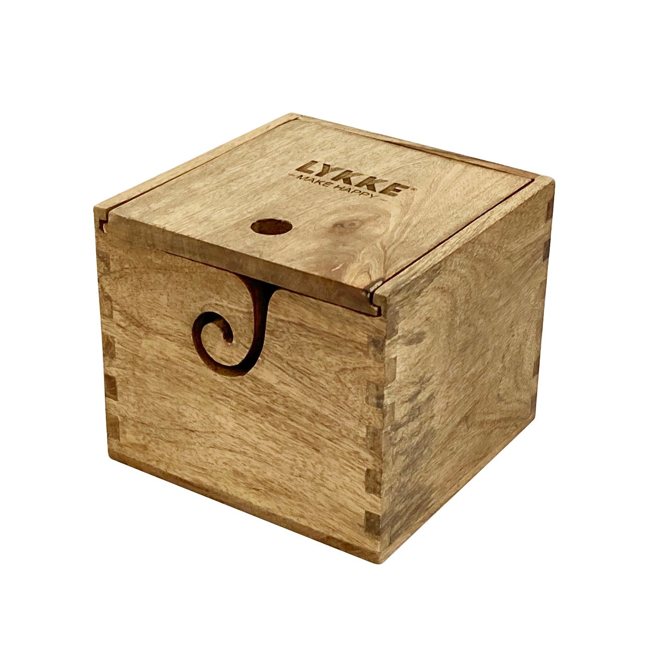 在庫限り30%off】LYKKE 木製ヤーンボックス Mango Wood 袋つき