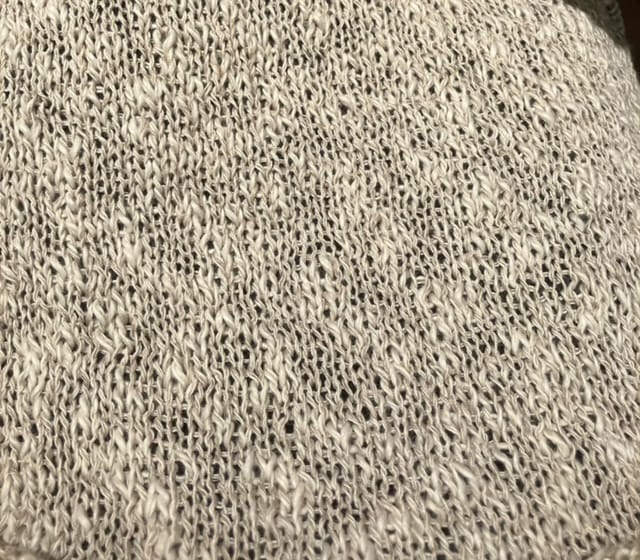 LC1.麻綿スラブ杢糸 白&グレー　麻50% 木綿50% 1１0g綛 