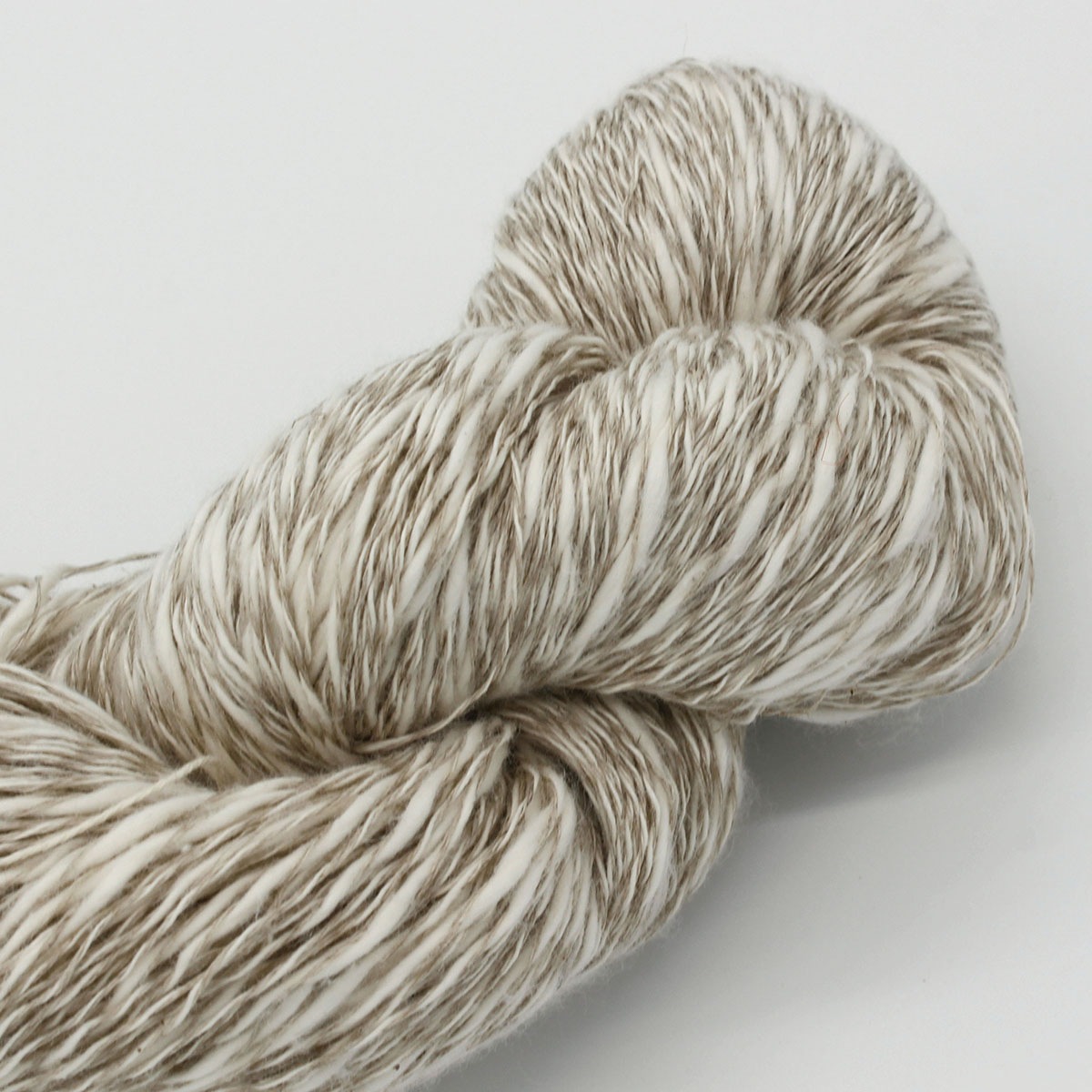 LC1.麻綿スラブ杢糸 白&グレー　麻50% 木綿50% 1１0g綛 