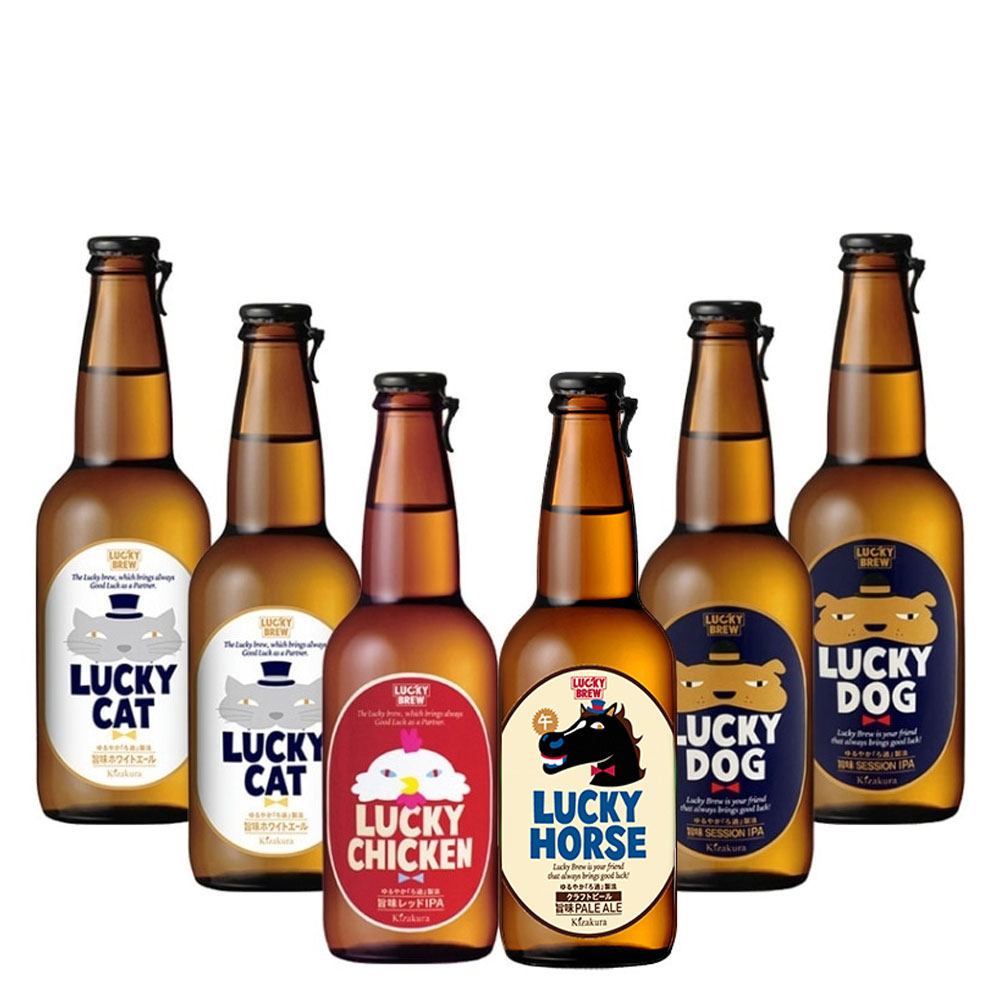 【冬ギフト】 黄桜 LUCKY BREW 干支6本セット （330ml×6本） LET-06 【商品番号：8519】