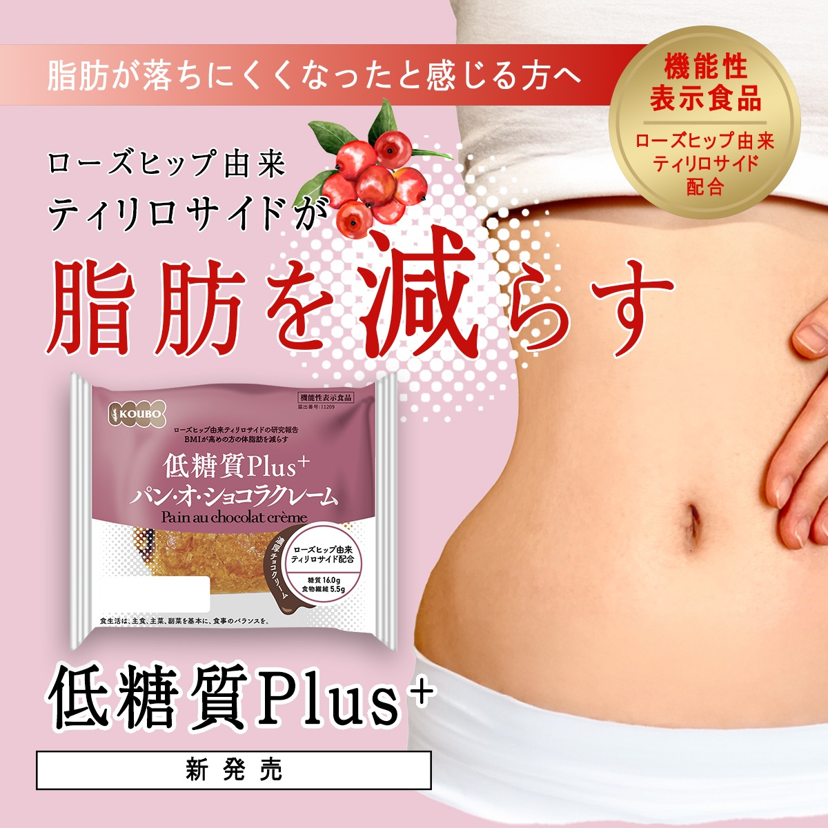 【機能性表示食品】低糖質Plus パン・オ・ショコラクレーム 12個入り