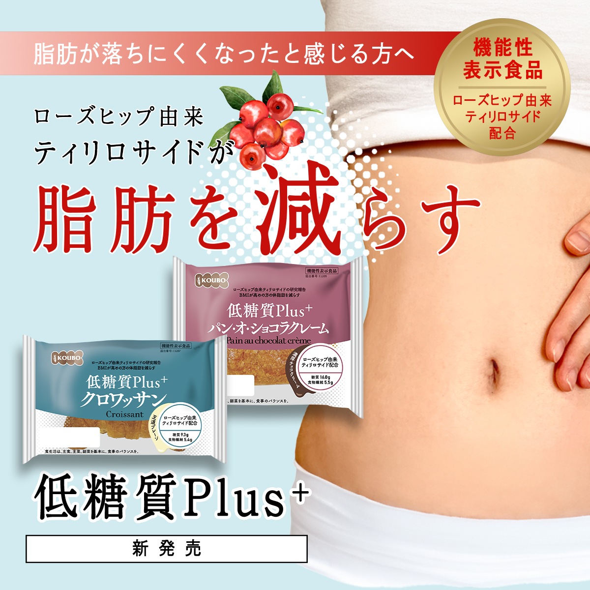 【機能性表示食品】低糖質Plus クロワッサン＋パン・オ・ショコラクレームセット 24個入り