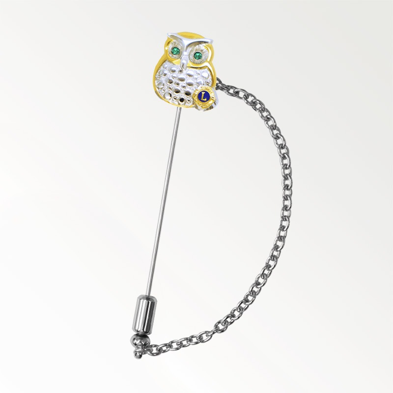 ラペルピンブローチ「フクロウ」｜京琳堂【ライオンズクラブ公認指定業者】