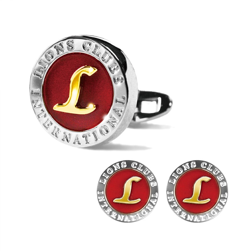 カフスリンクス「赤めのう×銀」 ｜京琳堂【ライオンズクラブ公認指定業者】