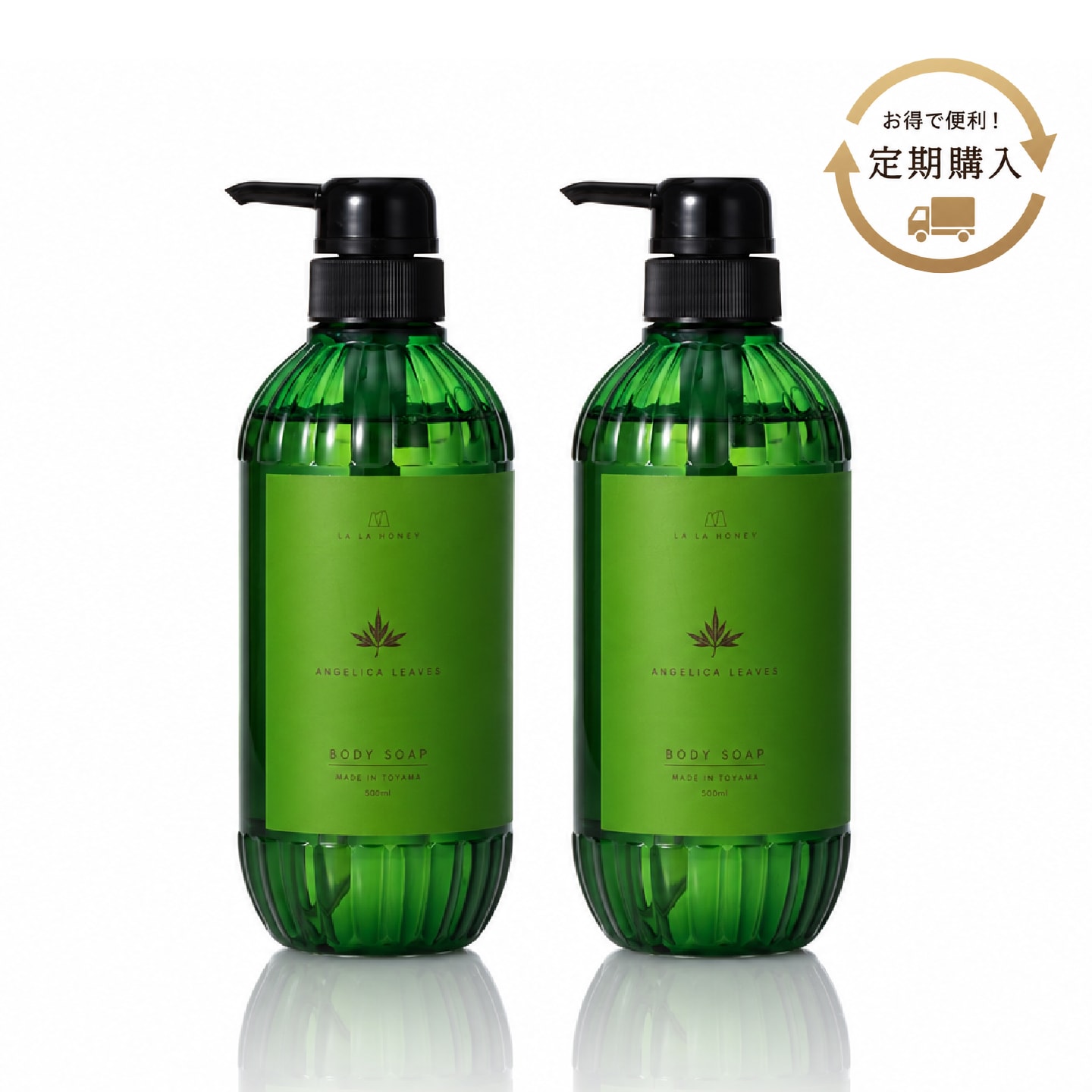 【定期購入】LALA HONEY トウキ葉 ボディソープ 500ml　2本セット