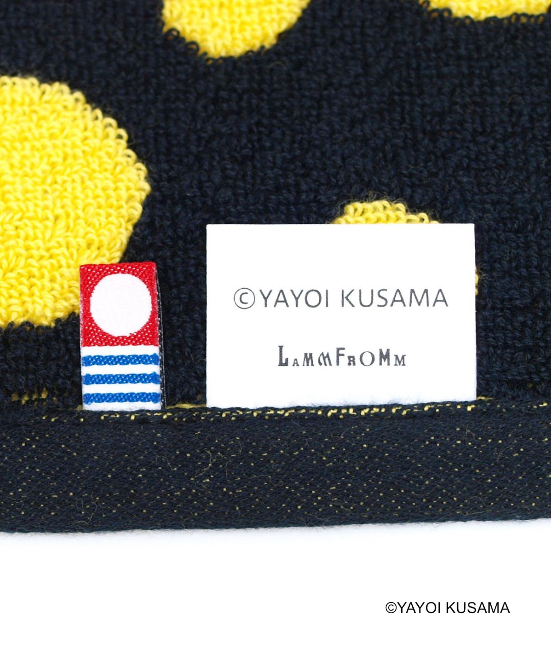 草間彌生 今治タオルハンカチ [水玉(黄×黒)]｜ラムフロム - アート