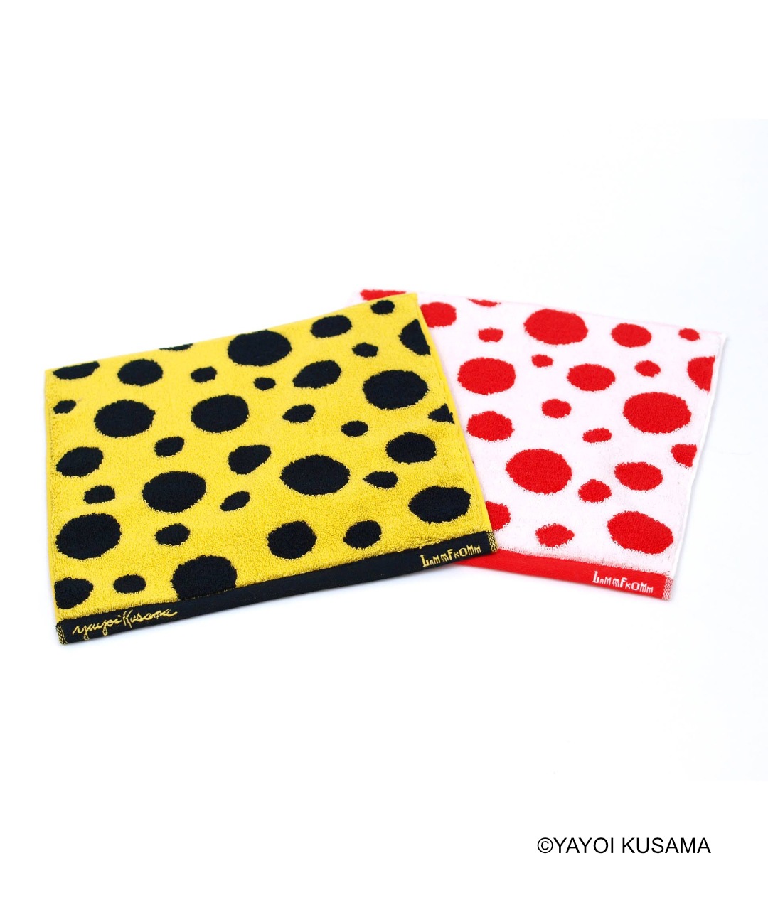 草間彌生 今治タオルハンカチ [水玉(黄×黒)]｜ラムフロム - アート