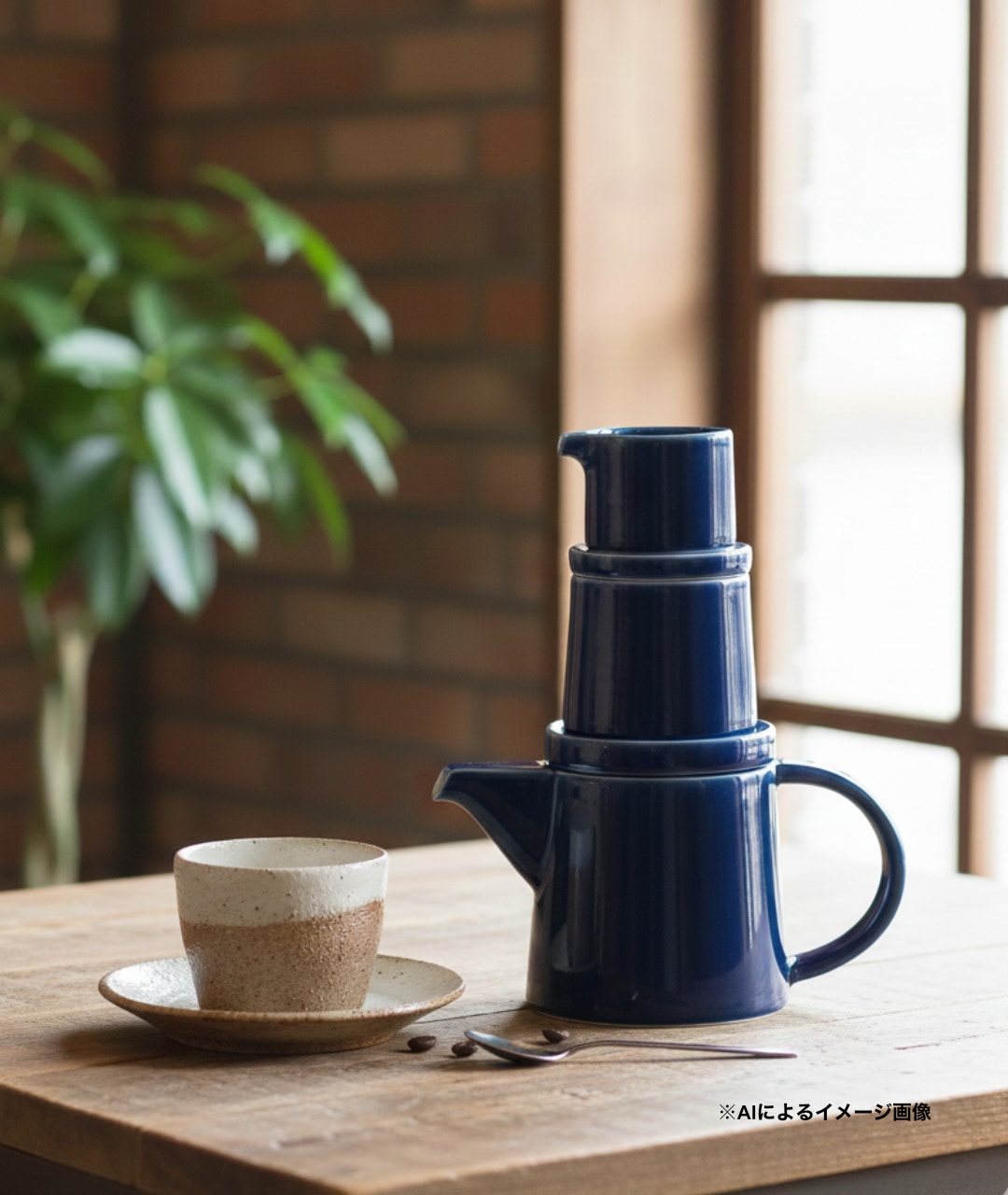 白山陶器】M型ポット ブルー｜ラムフロム - アートグッズ＆デザイン