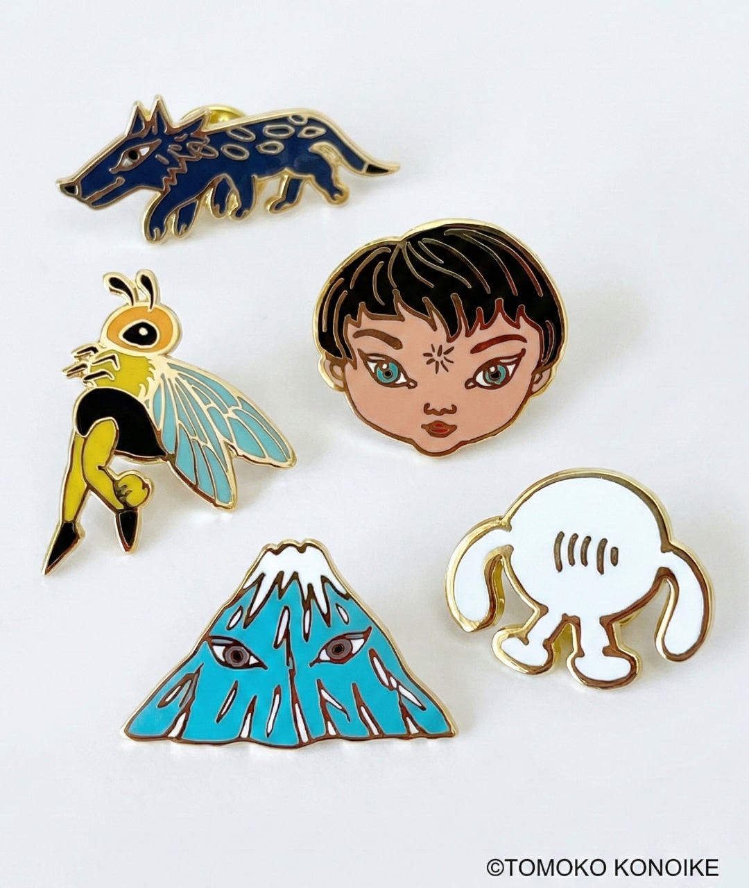 鴻池朋子 ピンズ [六本足オオカミ]｜ラムフロム - アートグッズ