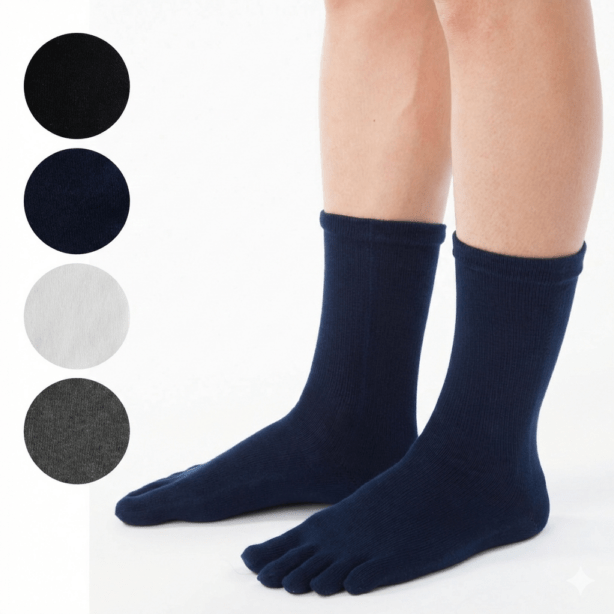 5本指ソックス ベーシック M(24-26cm) L(26-28cm) LL(28-30cm) 【10013】 防臭抗菌加工 ディープヒール