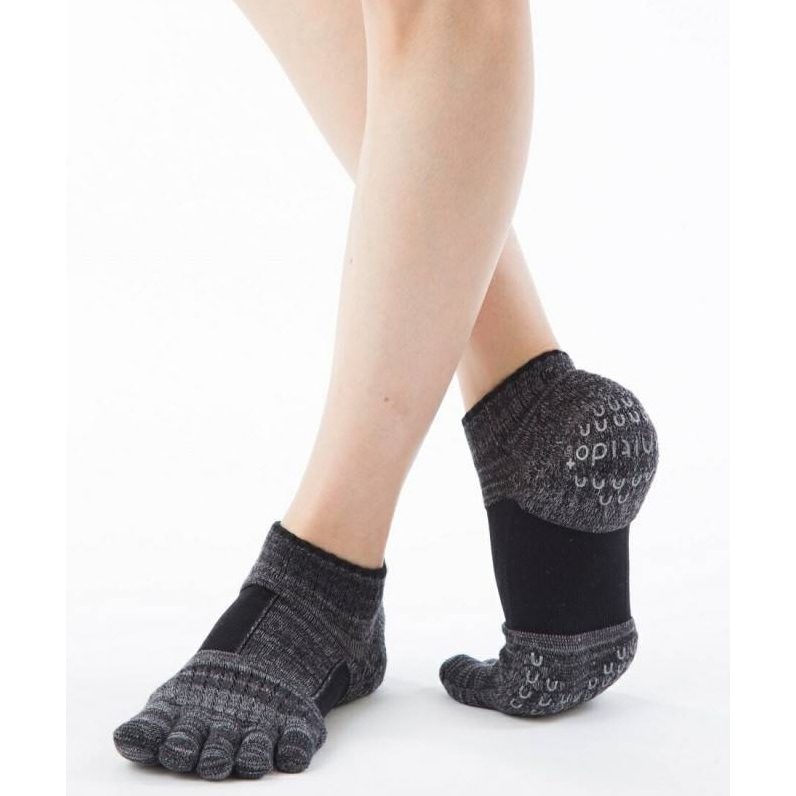 5本指ソックス Foot arch マーブルメッシュ アンクル ( サポート )  [110081]23-25cm 25-27cm ラン エアークッション knitido+ ニッティドプラス ランニング ヨガ ピラティス