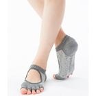 5本指ソックス 光沢ピンストライプ   カバー指無し   [140204]23-25cm コアグリップ knitido+ ニッティドプラス ヨガ ピラティス  オーガニックコットン