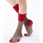 5本指ソックス Foot arch 撚杢バイカラー   ハイクルー   [130106]23-25cm ベーシックエアークッション knitido+ ニッティドプラス ヨガ ピラティス  オーガニックコットン