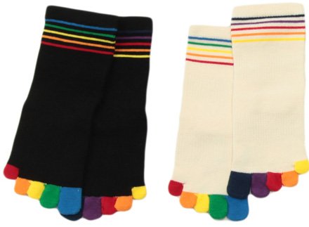 5本指ソックス 虹ミ二（20-22cm）【8870】 ラサンテ 日本製