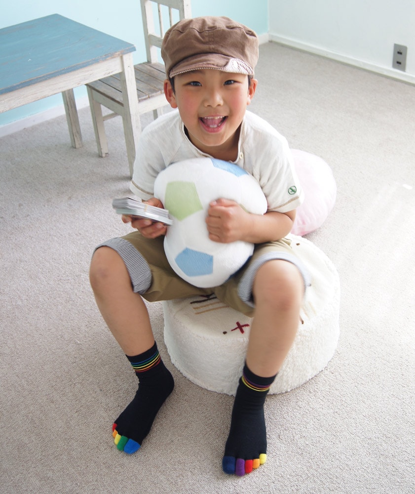 5本指ソックス(5本指靴下)虹KIDSキッズ【6130】(16-18cm)(19-21cm)