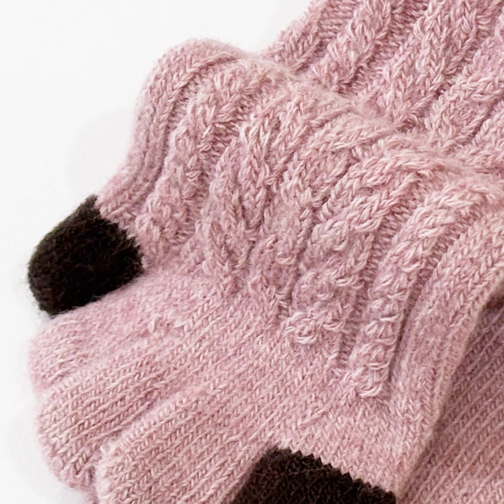 3次元アラン柄　ハイクルーカシミヤ混 S(22-24cm) 【40917】 五本指 レディース 日本製 5本指靴下 冷え 冷え取り 保温 冬用  あったか