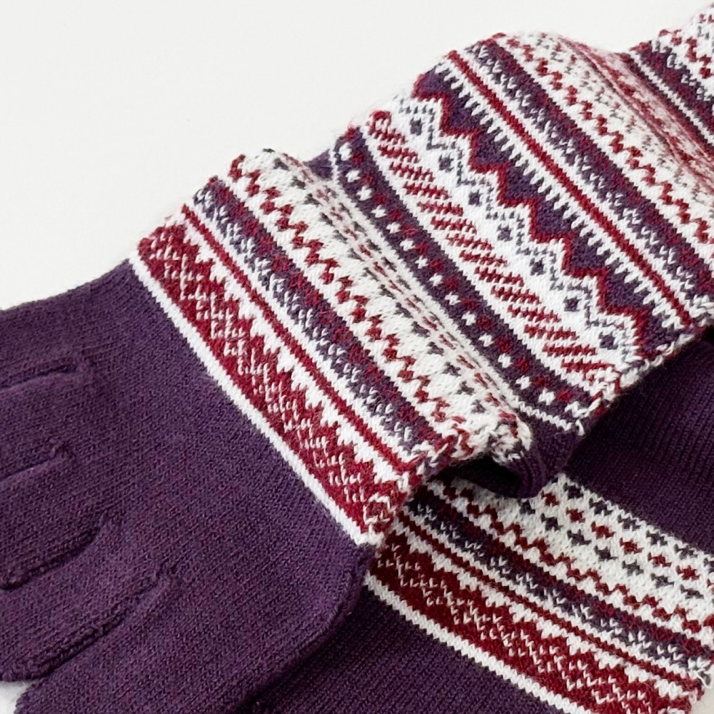 ジャカードウール混 S(22-24cm) M(24-26cm)【40893】日本製 五本指靴下 暖かい 冷え取り