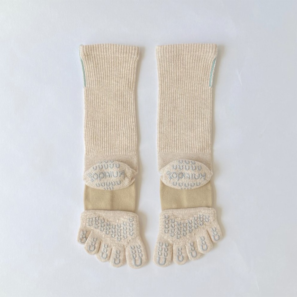 5本指ソックス タグストライプ ハイクルー ( サポート )  [131086] 23-25cm 25-27cm ラン エアークッション knitido+ ニッティドプラス ランニング ヨガ ピラティス 五本指 靴下