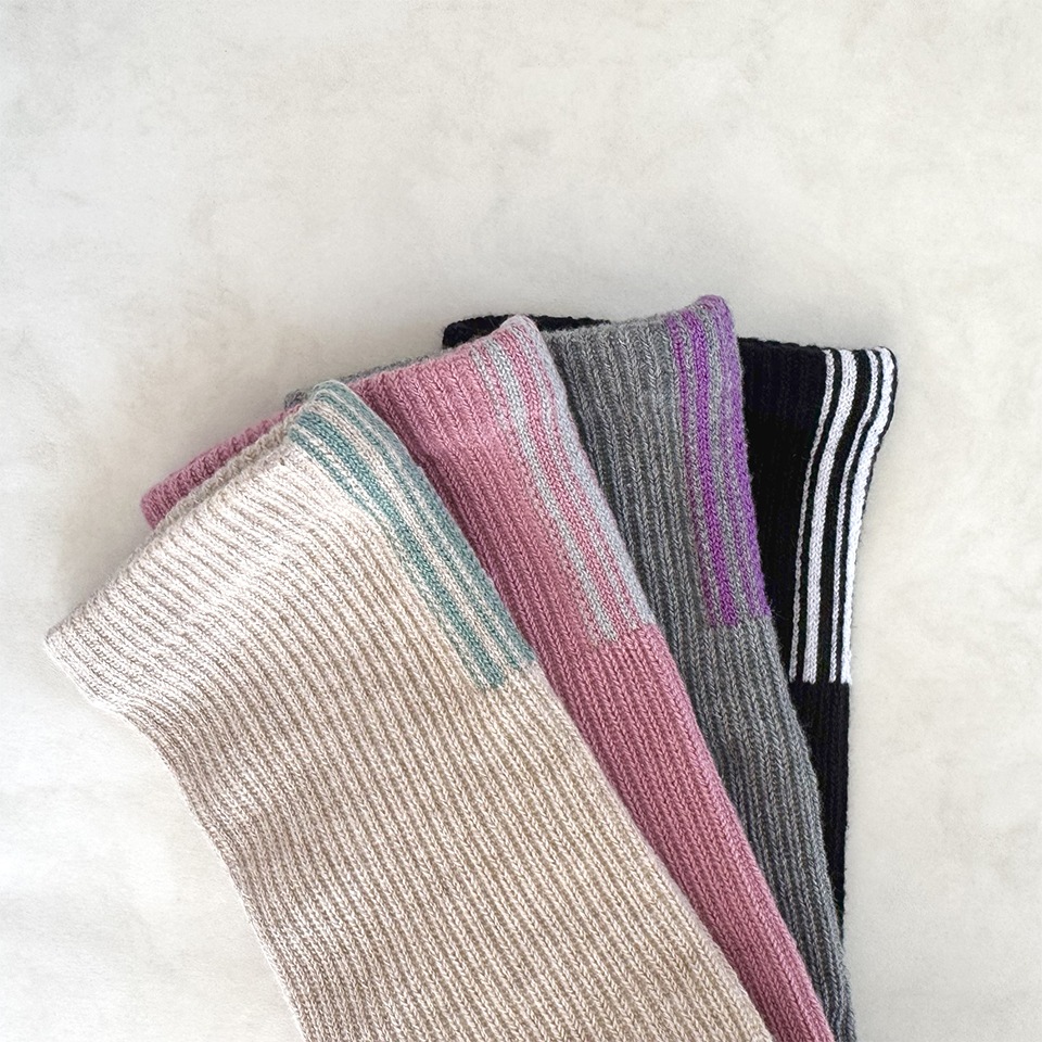 5本指ソックス タグストライプ ハイクルー ( サポート )  [131086] 23-25cm 25-27cm ラン エアークッション knitido+ ニッティドプラス ランニング ヨガ ピラティス 五本指 靴下