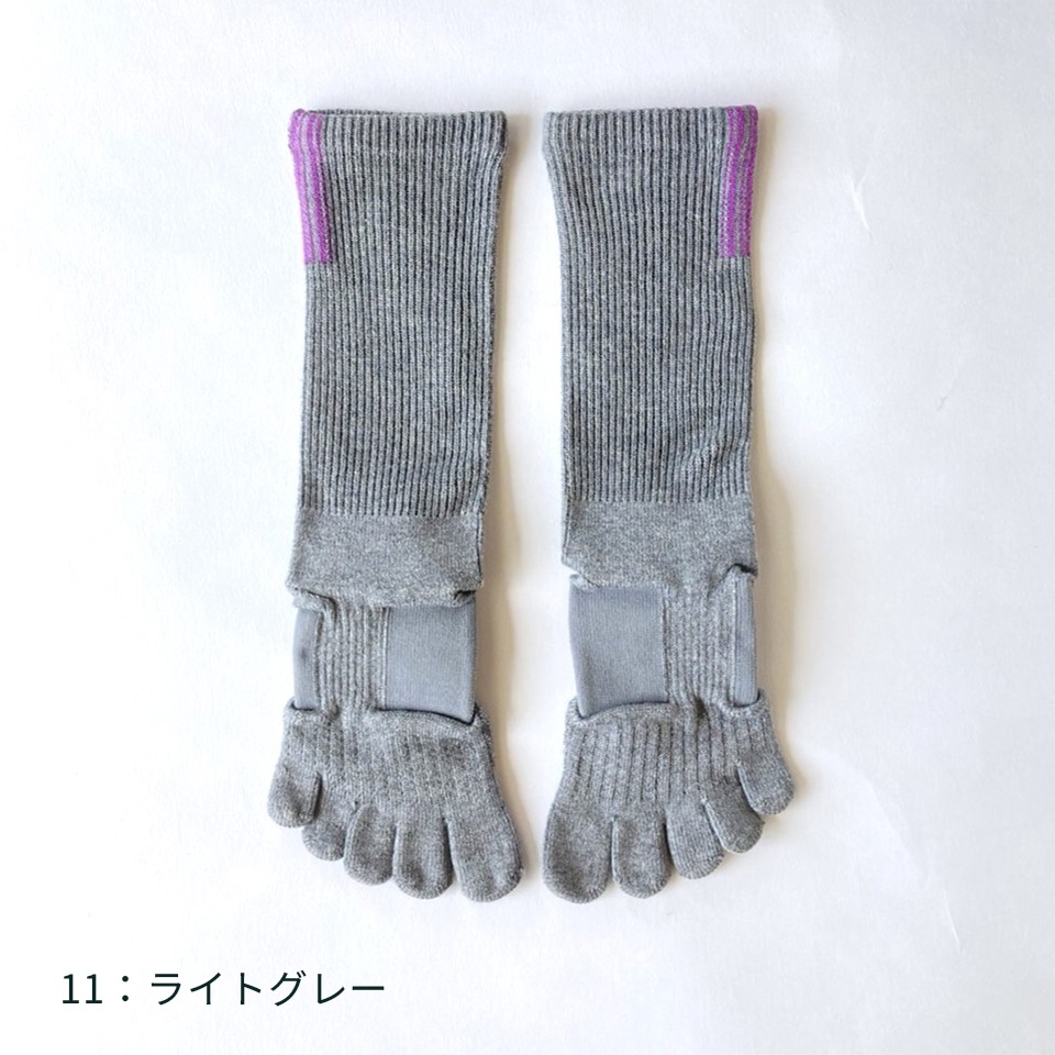 5本指ソックス タグストライプ ハイクルー ( サポート )  [131086] 23-25cm 25-27cm ラン エアークッション knitido+ ニッティドプラス ランニング ヨガ ピラティス 五本指 靴下