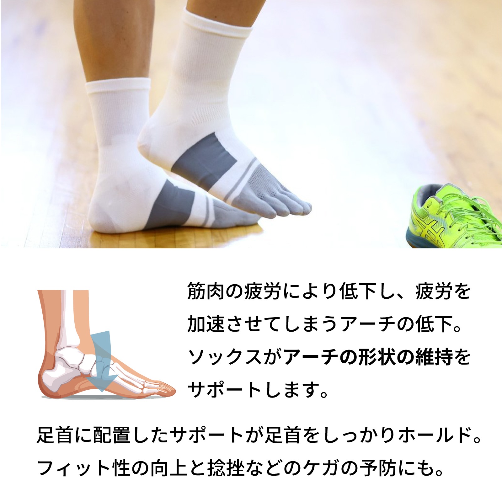 プロ仕様 3次元スポーツPRO S(22-24cm) M(24-26cm) L(26-28cm)LL(28-30cm) 5本指ソックス【10937】