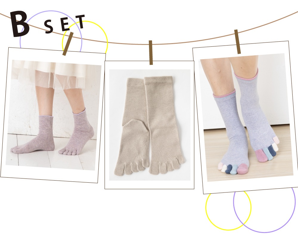 レディースギフトセット【セットが選べる 5本指ソックス プレゼント メッセージカード付 (22-24cm)】