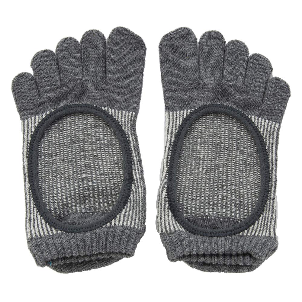 5本指ソックス 光沢ピンストライプ   カバー   [140203]23-25cm コアグリップ knitido+ ニッティドプラス ヨガ ピラティス  オーガニックコットン