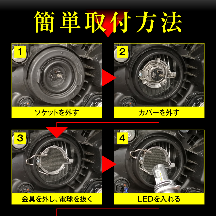 フィット GD1～4 FIT H4 LEDヘッドライト H4 Hi/Lo 車検対応 H4 12V 24V H4 LEDバルブ LUMRAN EZ ヘッドランプ ルムラン