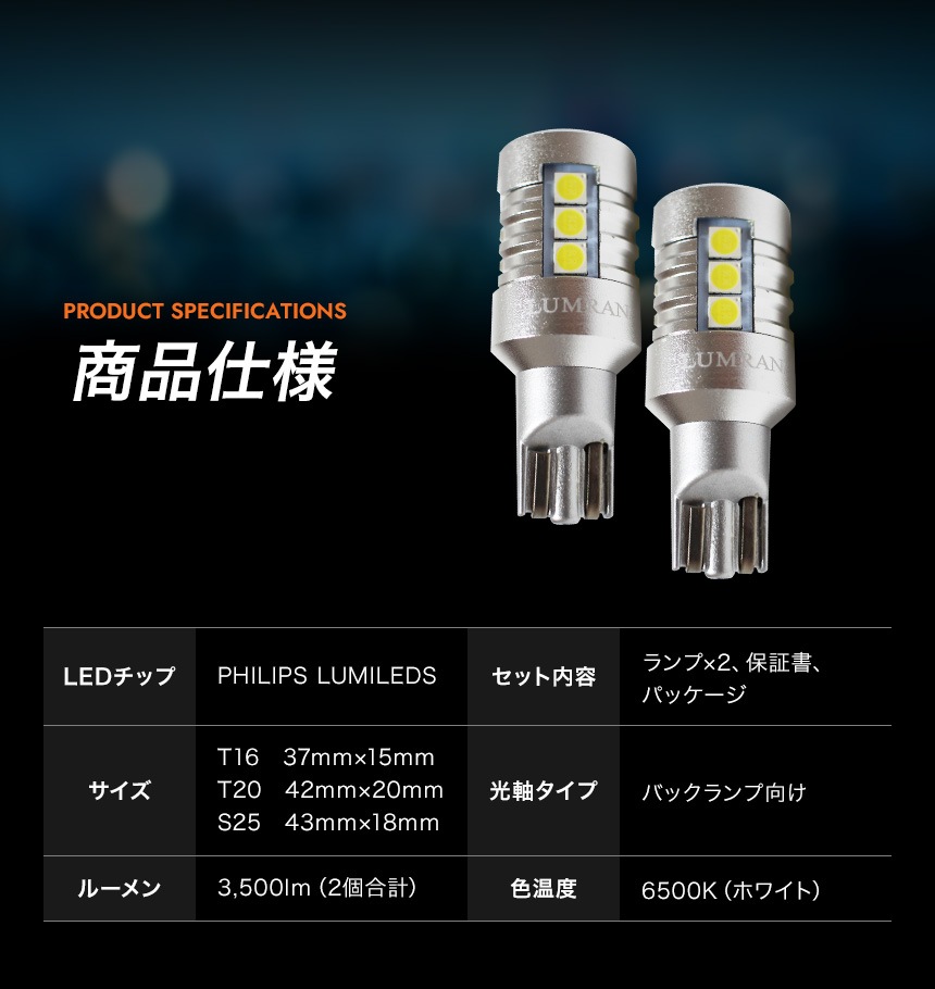 ルムラン LED バックランプ アルファード 10系 LUMRAN