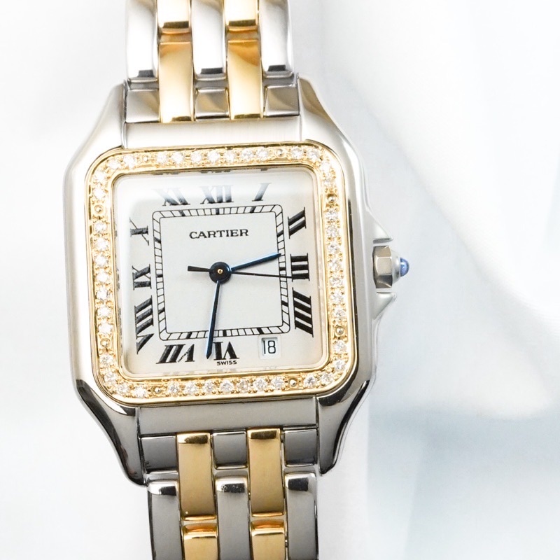 韓国ブランド通販サイト 2ロウ コンビ デイト MM パンテール 1重ダイヤ LE | CARTIER | 時計